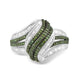 Load image into Gallery viewer, Jewelili Ring with Green and White Diamonds in Sterling Silver 1/2 CTTW View 1
