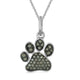 Load image into Gallery viewer, Jewelili Sterling Silver 1/3 CTTW Champagne Diamonds Dog Paw Pendant Necklace

