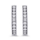 Load image into Gallery viewer, Jewelili Miracle Plate Hoop Earrings with Natural White Round Diamonds over Sterling Silver 1/5 CTTW View 1
