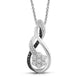 Load image into Gallery viewer, Jewelili Twisted Pendant Necklace with Treated Black and Natural White Round Diamonds in Sterling Silver 
