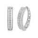 Load image into Gallery viewer, Jewelili Hoop Earrings with Natural White Round Diamonds in 14K White Gold 1 CTTW
