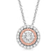 Load image into Gallery viewer, Jewelili 14K Rose Gold Over Sterling Silver with 1/4 CTTW Natural White Diamonds Round Shape Pendant Necklace
