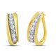 Load image into Gallery viewer, Jewelili 10K Yellow Gold With 1.00 CTTW Natural White Diamond Hoop Earrings
