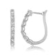 Load image into Gallery viewer, Jewelili Sterling Silver With 1/2 CTTW Natural White Diamond Hoop Earrings
