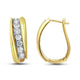 Load image into Gallery viewer, Jewelili 10K Yellow Gold With 1/2 CTTW Natural White Diamond Hoop Earrings
