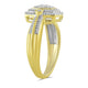 Load image into Gallery viewer, Jewelili Halo Ring with Natural White Round Diamonds in 10K Yellow Gold View 3
