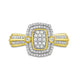 Load image into Gallery viewer, Jewelili Halo Ring with Natural White Round Diamonds in 10K Yellow Gold View 1
