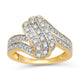 Load image into Gallery viewer, Jewelili 14K Yellow Gold Over Sterling Silver With 1/4 CTTW Natural White Round Diamonds Ring

