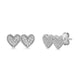Load image into Gallery viewer, Jewelili Sterling Silver With 1/10 CTTW Natural White Diamonds Heart Shape Stud Earrings
