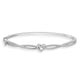 Load image into Gallery viewer, Jewelili Heart Twisted Bangle Bracelet in Sterling Silver with Natural White Diamonds 1/10 CTTW View 1
