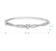 Load image into Gallery viewer, Jewelili Heart Twisted Bangle Bracelet in Sterling Silver with Natural White Diamonds 1/10 CTTW View 4
