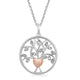 Load image into Gallery viewer, Jewelili Sterling Silver and 10K Rose Gold With Natural White Diamonds Pendant Necklace
