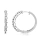 Load image into Gallery viewer, Jewelili Sterling Silver With 1.00 CTTW Natural White Diamond Hoop Earrings
