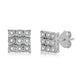 Load image into Gallery viewer, Jewelili Sterling Silver With 1/10 CTTW Natural White Diamond Square Stud Earrings
