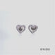 Load and play video in Gallery viewer, Jewelili Sterling Silver Natural White Round Diamonds Heart Stud Earrings
