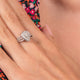 Load image into Gallery viewer, Jewelili Teardrop Ring with Round Cut Diamonds in Sterling Silver View 2
