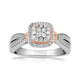 Load image into Gallery viewer, Jewelili Rose Gold Over Sterling Silver With 1/3 CTTW Natural Round Diamonds Engagement Ring
