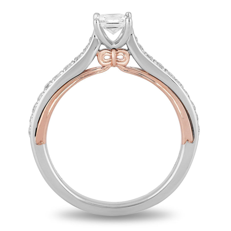 Enchanted Disney Fine Jewelry 14K White and Rose Gold with 3/4 cttw Diamond Snow White Engagement Ring