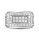 Load image into Gallery viewer, Jewelili Men&#39;s Wedding Band with Natural White Round Cut Diamonds in 10K White Gold 2 CTTW View 2
