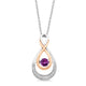 Load image into Gallery viewer, Jewelili Twisted Infinity Pendant Necklace with Amethyst and Natural White Round Diamonds in 10K Rose Gold over Sterling Silver View 1

