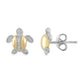 Load image into Gallery viewer, Jewelili Yellow Gold Over Sterling Silver With Natural White Diamond Accent Tortoise Stud Earrings
