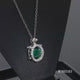 Load and play video in Gallery viewer, Jewelili Sterling Silver with Dancing Green Quartz and Created White Sapphire Whimsical Turtle Necklace Pendant
