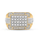 Load image into Gallery viewer, Jewelili Men&#39;s Ring with Natural White Round Diamonds in 10K Yellow Gold and White Gold 1.0 CTTW View 2
