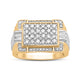 Load image into Gallery viewer, Jewelili Men&#39;s Ring with Natural White Round Diamonds in 10K Yellow Gold and White Gold 1.0 CTTW View 1

