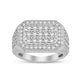 Load image into Gallery viewer, Jewelili Men&#39;s Statement Diamond Ring with Natural White Round Diamonds in 10K White Gold 2.0 CTTW View 1
