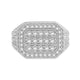 Load image into Gallery viewer, Jewelili Men&#39;s Statement Diamond Ring with Natural White Round Diamonds in 10K White Gold 2.0 CTTW View 2
