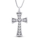 Load image into Gallery viewer, Jewelili Sterling Silver With 1/10 CTTW Natural White Round Miracle Plated Diamonds Mens Cross Pendant Necklace
