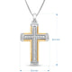 Load image into Gallery viewer, Jewelili 14K Yellow Gold over Sterling Silver With 1/5 CTTW Natural White Round Diamonds Men&#39;s Cross Pendant Necklace
