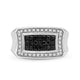 Load image into Gallery viewer, Jewelili Sterling Silver With 1/2 CTTW Treated Black Diamonds and White Diamonds Men&#39;s Ring
