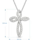 Load image into Gallery viewer, Jewelili Twist Cross Pendant Necklace with Natural White Diamond in Sterling Silver 1/2 CTTW View 3
