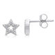 Load image into Gallery viewer, Jewelili Open Star Stud Earrings with Natural White Round Diamonds in Sterling Silver View 4

