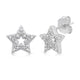 Load image into Gallery viewer, Jewelili Open Star Stud Earrings with Natural White Round Diamonds in Sterling Silver View 1
