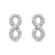 Load image into Gallery viewer, Jewelili Infinity Stud Earrings with Natural White Round Diamonds in Sterling Silver View 3

