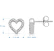Load image into Gallery viewer, Jewelili Heart Stud Earrings with Natural White Round Diamonds in Sterling Silver View 5
