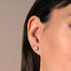 Load image into Gallery viewer, Jewelili Stud Earrings with Created White Sapphire in 10K White Gold view 1
