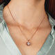 Load image into Gallery viewer, Enchanted Disney Fine Jewelry 14K White Gold and Rose Gold with 1/6 CTTW Belle Rose Pendant Necklace
