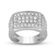 Load image into Gallery viewer, Jewelili Men&#39;s Wedding Band with Natural White Round Cut Diamonds in 10K White Gold 2 CTTW View 1
