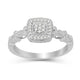Load image into Gallery viewer, Jewelili Sterling Silver with 1/10 CTTW Natural White Round Diamond Engagement Ring
