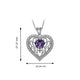 Load image into Gallery viewer, Jewelili Sterling Silver Heart Cut Amethyst and Round Created White Sapphire Heart Pendant Necklace
