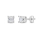 Load image into Gallery viewer, Enchanted Disney Fine Jewelry 14K White Gold 1 1/2 cttw Princess Cut Diamond  Majestic Princess Solitaire Earrings
