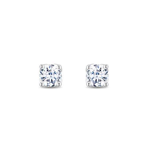 Enchanted Disney Fine Jewelry 14K White Gold 1 1/2cttw Diamond Majestic Princess Solitaire Earrings