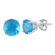 Load image into Gallery viewer, Jewelili 14K White Gold with Swiss Blue Topaz Round Stud Earrings
