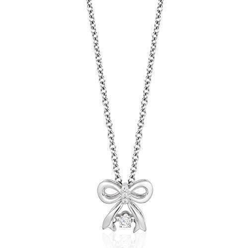 Enchanted Disney Fine Jewelry Genuine White Diamond 10K White Gold Bow Snow  White Pendant Necklace - JCPenney