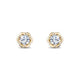 Load image into Gallery viewer, Enchanted Disney Fine Jewelry 14K Yellow Gold with 1 1/2 cttw Diamond Belle Solitaire Earrings
