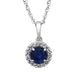 Load image into Gallery viewer, Jewelili Sterling Silver with Round Created Blue Sapphire and Round Cubic Zirconia Pendant Necklace
