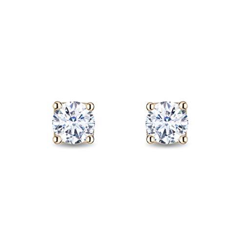 Enchanted Disney Fine Jewelry 14K Yellow Gold with 1/2cttw Majestic Princess Solitaire Earrings